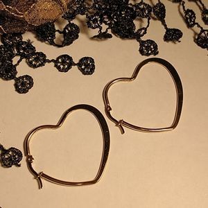 Gold Heart Hoop Earrings!